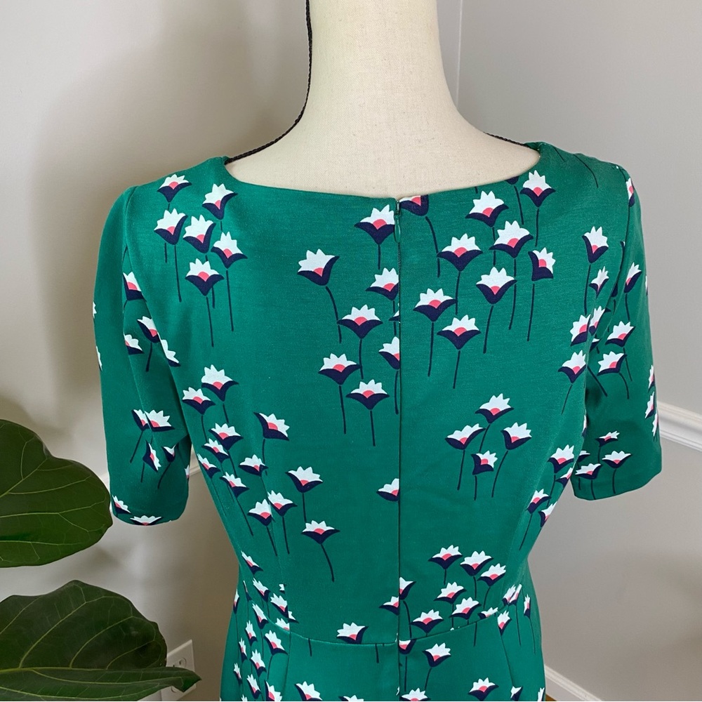 BODEN Leonie Ponte MIDI Dress in Forest Green - Picture 7 of 12